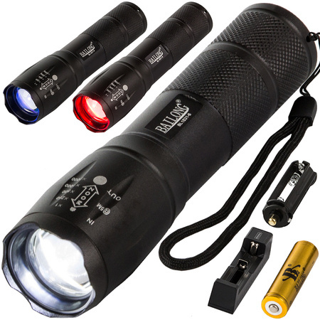 Lanternă tactică bailong zoom cree led t6 q3 uv