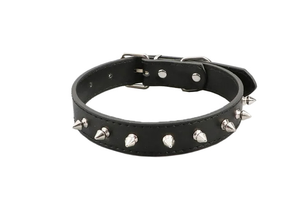 Tachonado collar de perro de cuero ecológico ajustable l