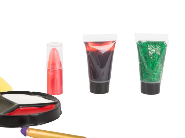 Vampyras drakula veido makiažo rinkinys helovino makiažui su krauju