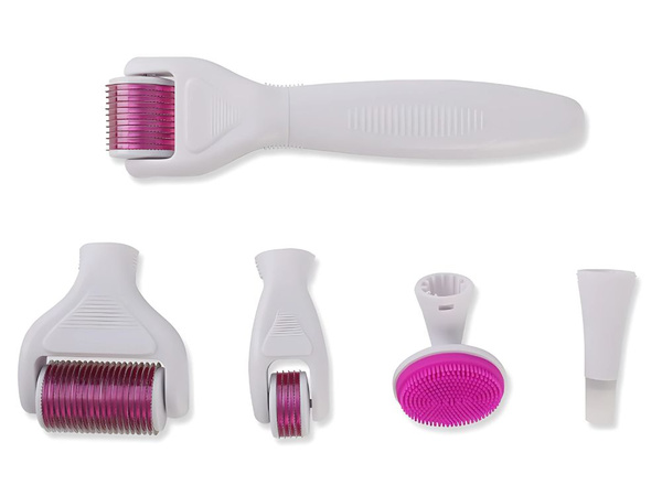 Derma roller pro mikrojehličkovou mezoterapii obličej krk tělo sada 6 v 1