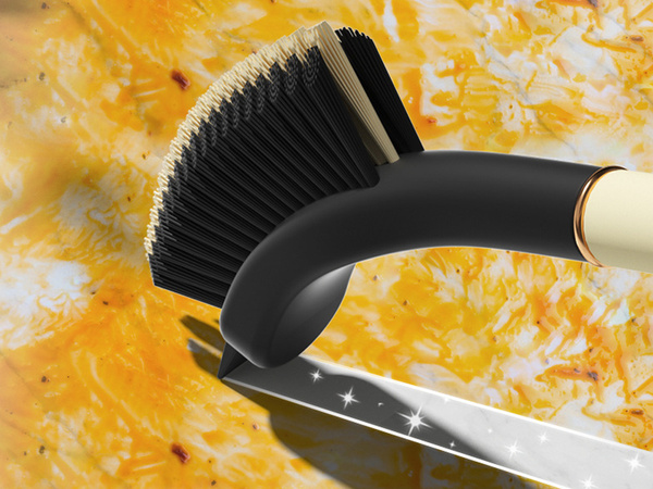 Szczotka do czyszczenia rowków szczelin skrobak do szorowania penseta 2w1