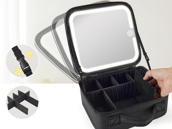 Kosmeetikakohver kosmeetikakohver reisikorraldaja casket led-peegel