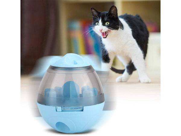 Interactive toy dog treat ball for learning slow down