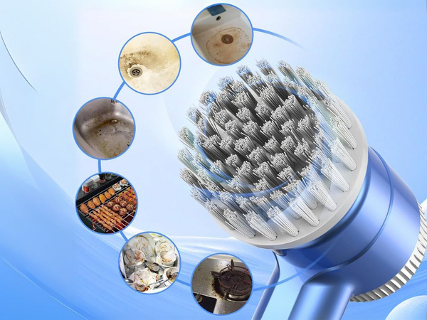 Akumulátorová elektrická rotačná kefa na čistenie kuchyne 5v1