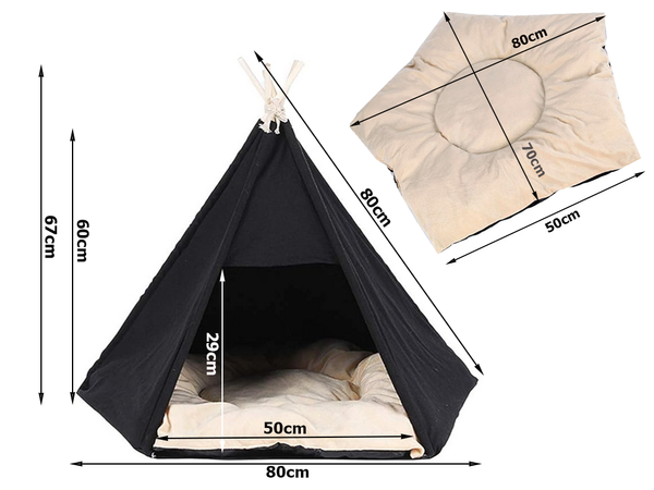 Tepee tent house dog bed cat kennel