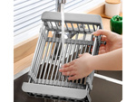 Draining board for sink telescopic vegetable fruit basket