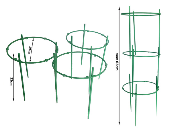 Potted plant support 3 ring hoop round garden