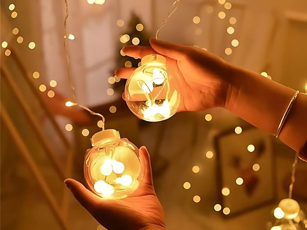 Lumini cortina festive ghirlanda bauble decorare 138 condus cald culoare ip44