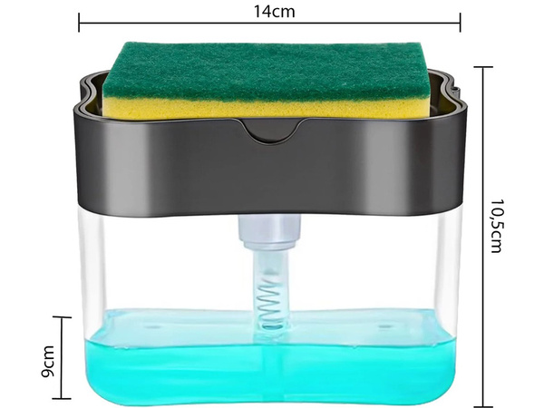 Dishwashing liquid dispenser sponge dispenser