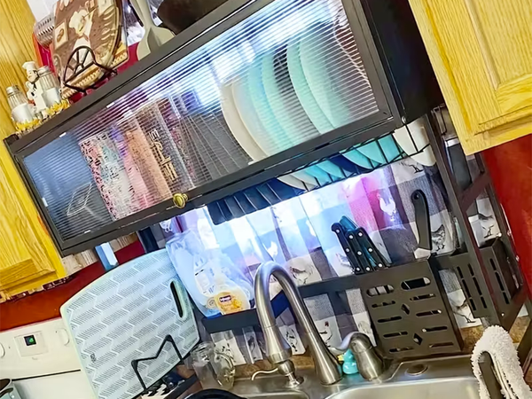 Secador de platos, cubiertos y taleres gran escurridor armario organizador 65 cm