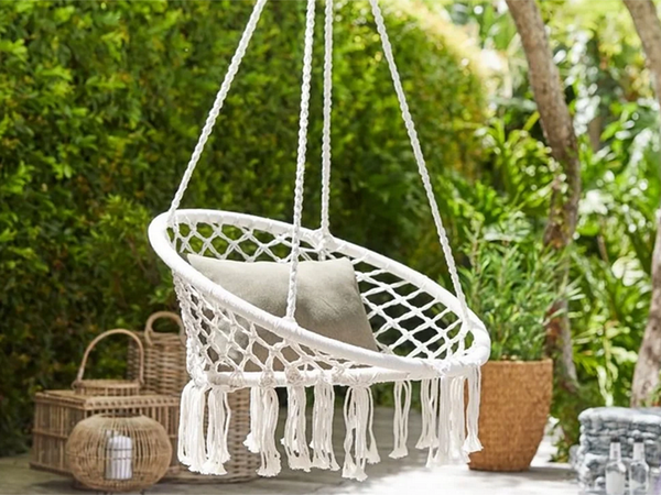 Columpio de jardín nido de cigüeña silla colgante boho 80cm