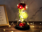 Rose éternelle en verre cadeau boîte lumineuse led