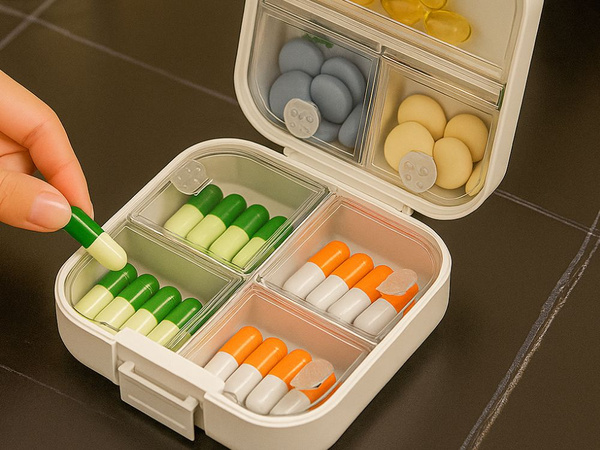 Medicinski kontejner organizator za tablete kapsuli 7 predelov potovalna škatla