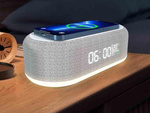 Digitální budík elektronický teploměr indukční nabíječka alarm 2v1
