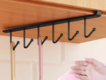 Estante colgante de cocina metal negro 6 ganchos para utensilios ganchos