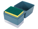 Dish liquid dispenser sponge container drainer