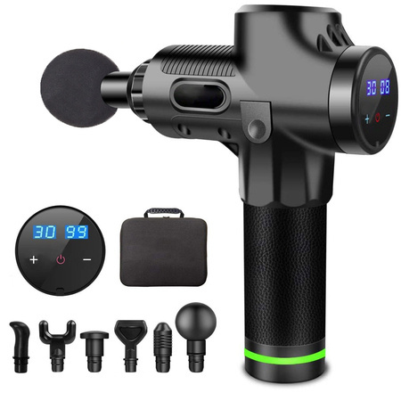 Pistol de masaj corp masager lcd puternic set wireless caz