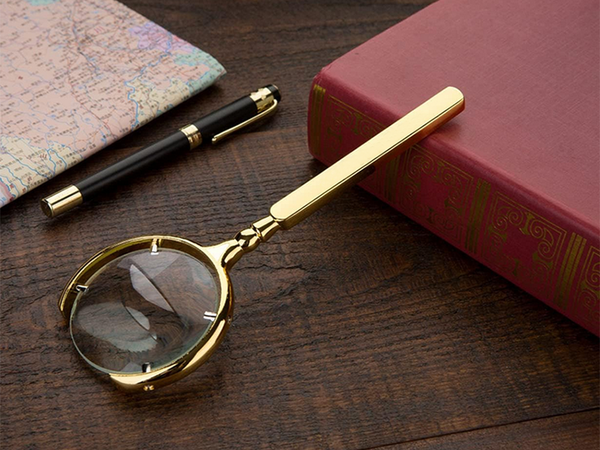 Reading magnifying glass manual magnifying glass gold magnification 6x