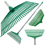Záhradné hrábky na trávnikové listy ľahký plastový drev hliník 40cm