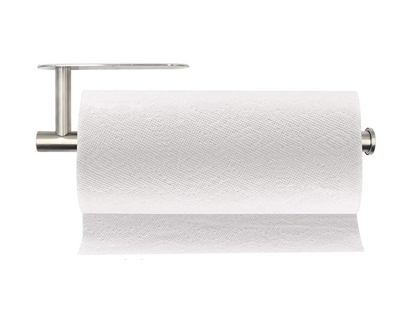 Kitchen paper towel holder adhesive metal silver loft