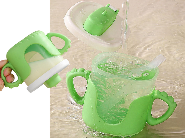Beebi joogitass silikoonist käepidemed 300ml koos kõrrega