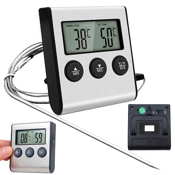 Thermometer mit thermosonde zum garen von fleisch aus der räucherkammer
