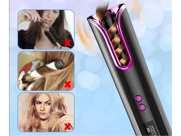 Rizador de pelo rotativo lcd automático