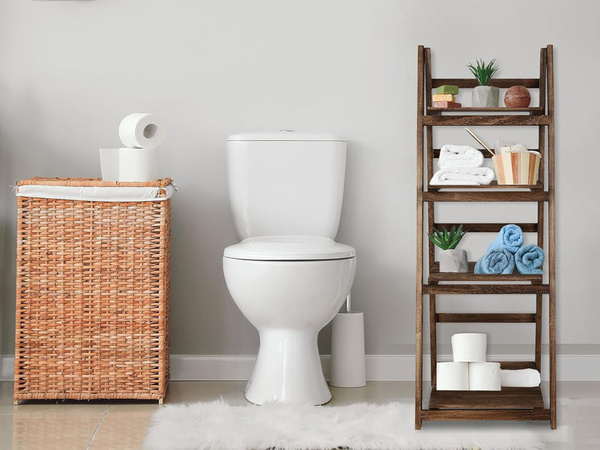 Kwietnik stojący drewniany wysoki na kwiaty doniczki 4 poziomowy regał