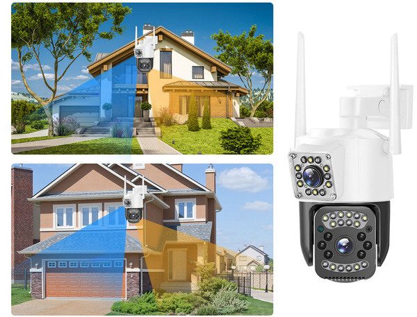 Kaamera kahe objektiiviga wifi väliseks kasutamiseks pöörlev wifi liikumisandur ip