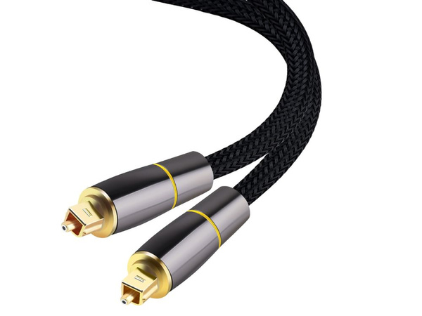 Cable óptico de 3 m trenzado toslink digital hq terminales chapados en oro