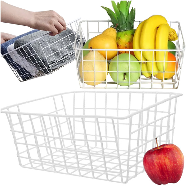 Panier métallique loft organisateur métallique loft pour cuisine pour fruits blanc grand