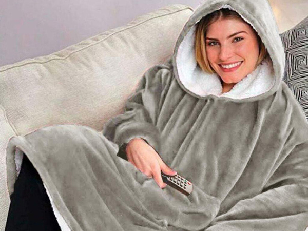 Cald hanorac oversize pătură xxl 2in1 fleece gros