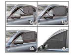 Mosquitera ventana trasera para coche negro 2pcs