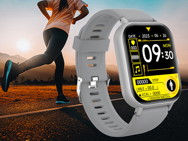 Okosóra női férfi gumiszíj sport Bluetooth hívások szürke