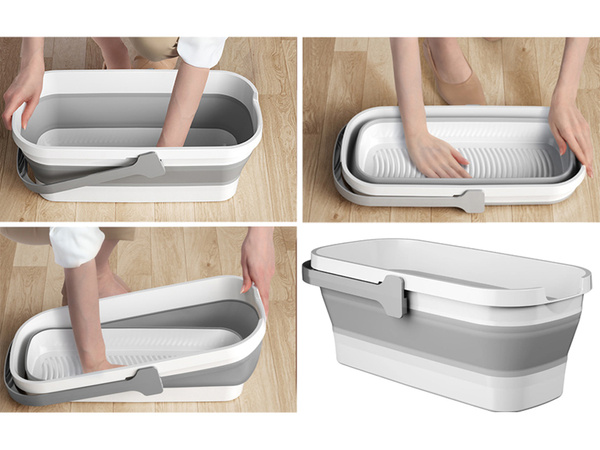 Silicone folding bowl large laundry basket compact travel 10l