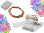 Žične luči 100 led z baterijami 10m večbarvne