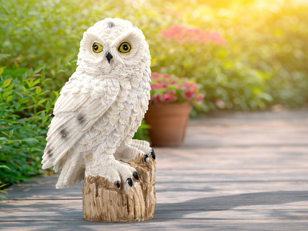 SOLAR LED OWL GARDEN LAMP LARGE STAKE-IN LAMP GARDEN DECORATION