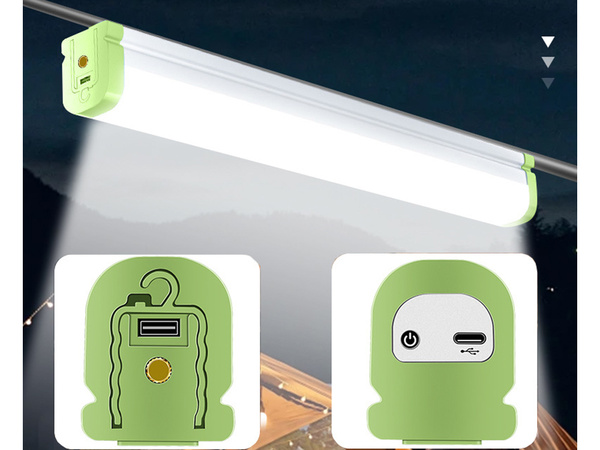 Led műhelylámpa mágneses kampóval univerzális újratölthető akkumulátor powerbankkal