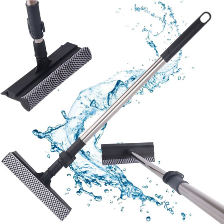 Window cleaner squeegee with sponge telescopic pole for windows mirrors floors
