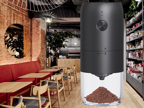 Mlýnek na zrnkovou kávu ořechy byliny silný elektrický usb espresso