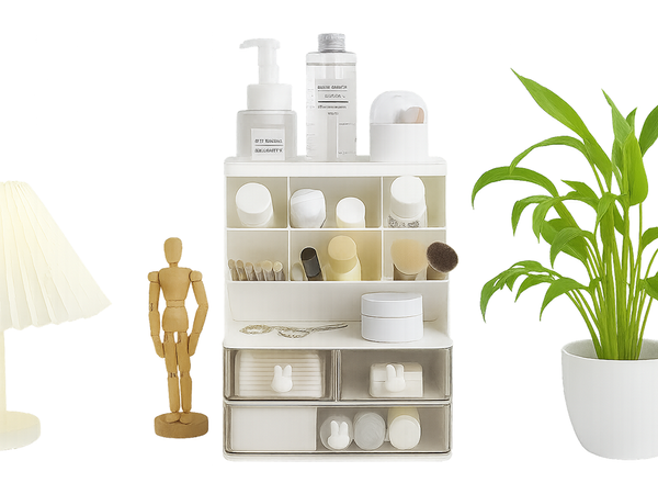 Szekrényszervező íróasztal-szervező polcok koszmetikumokhoz kis tárgyakhoz fiókok