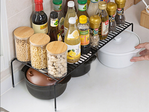 Estanteria metalica regulable anchura extensible para cocina organizador negro