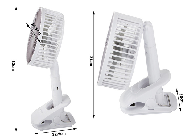 Ventilátor skladací bezdrôtový stolový klip stojaci stolový ventilátor
