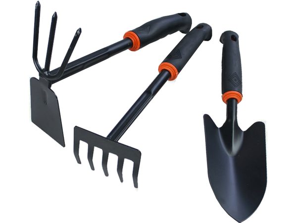 Ensemble d'outils de jardinage pelle râteau griffe houe 6 articles