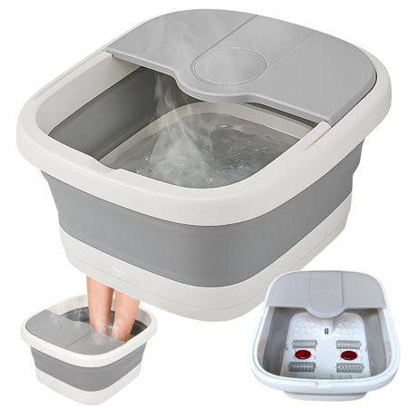 Foot warming bucket bowl with bubble massage rollers foldable