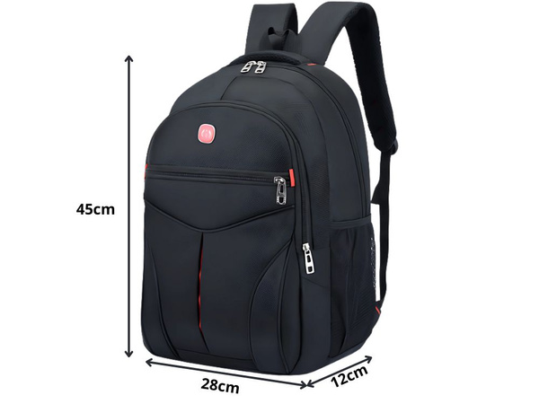 Mochila urbana escolar juvenil deportiva 15l negra 3 compartimentos para portátil