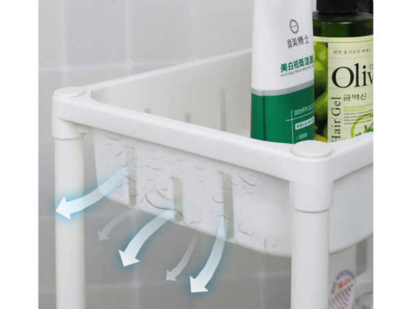 Estanteria baño armario cocina estanteria movil con ruedas 3 niveles ganchos