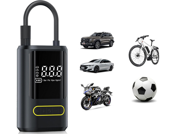 Pompe à vélo électrique pour vélo voiture compresseur lampe de poche 10 bar lcd