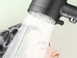 Shower head with 5 modes and replaceable filter, water-saving stop function