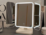 Oglindă de machiaj led iluminată oglindă de machiaj pliabilă usb 3 culori